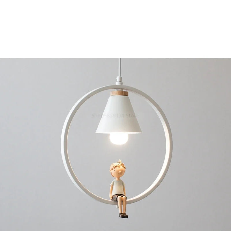 Decorbites™ Eisenring-Anhängerleuchten Kinder-Schlafzimmer Hängelampen LED-Vogelarmaturen