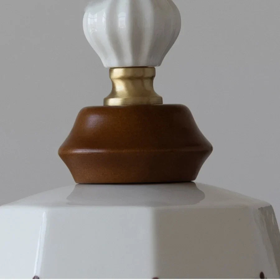 DecorBites™ Copper Wood LED Pendant Light: Ceramic Modern Tassel Hanging Lamp