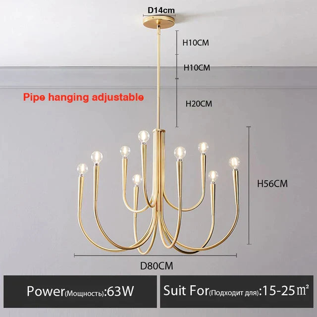Gold Nordic Metal Chandelier