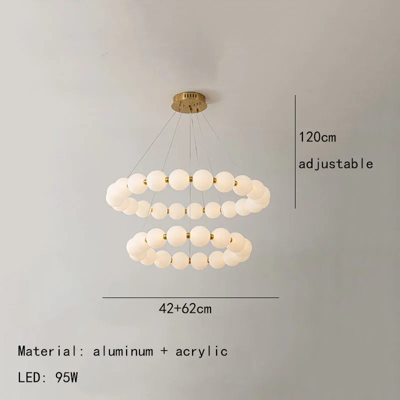 Gold Acrylic Ceiling Chandelier Dia102cm Bedroom