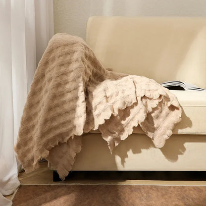 Decorbites™ Gestrickte Waffelmuster-Decke - Ganzjährige Sofabezug, Bettüberwurf und Handtuch für das Bettende