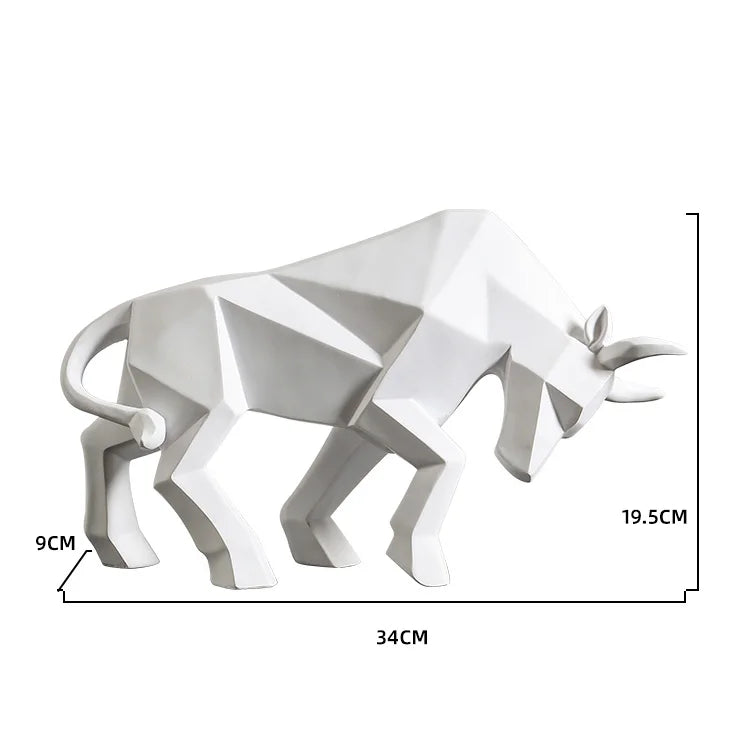Decorbites™ Geometrische Bison-Skulptur aus Harz für Zuhause und Büro Moderne Dekoration Tischfigur