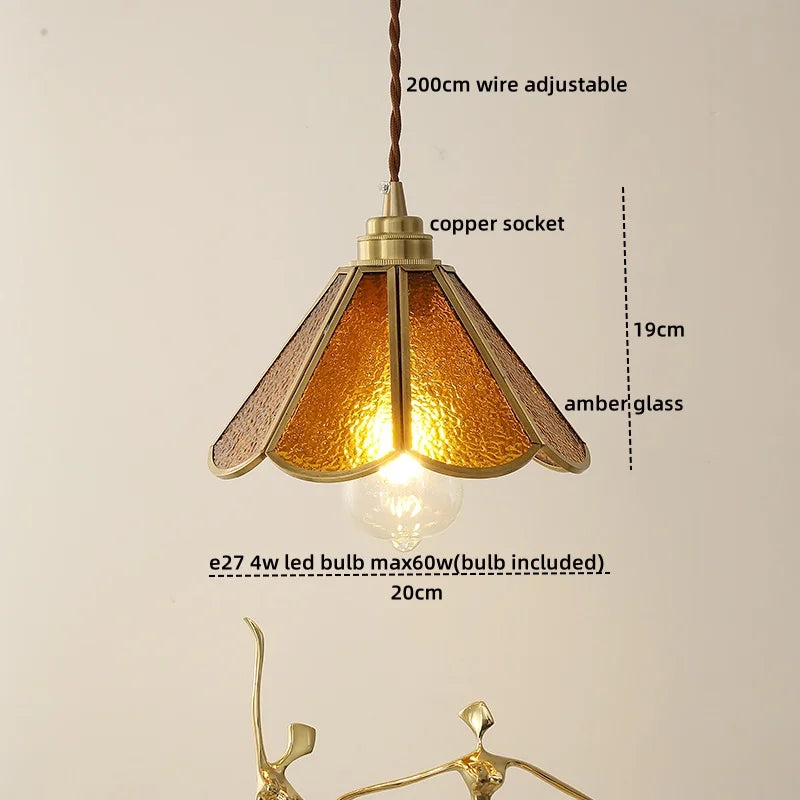 Decorbites™ Glas-Kupfer-LED-Hängeleuchte: Nordische Pendelleuchte, Wohnzimmer Schlafzimmer Couch-Tisch-Schalter