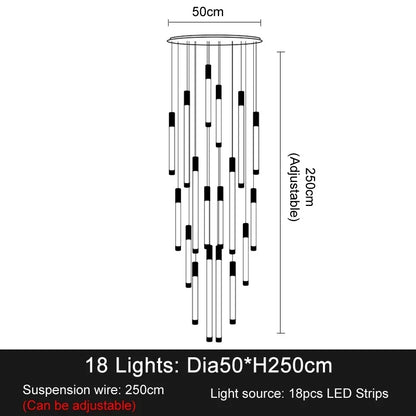 Decorbites™ LED-Kronleuchter Moderne Treppenhaus-Deckenleuchte Luxuriöse Wohnzimmer-Dekoration