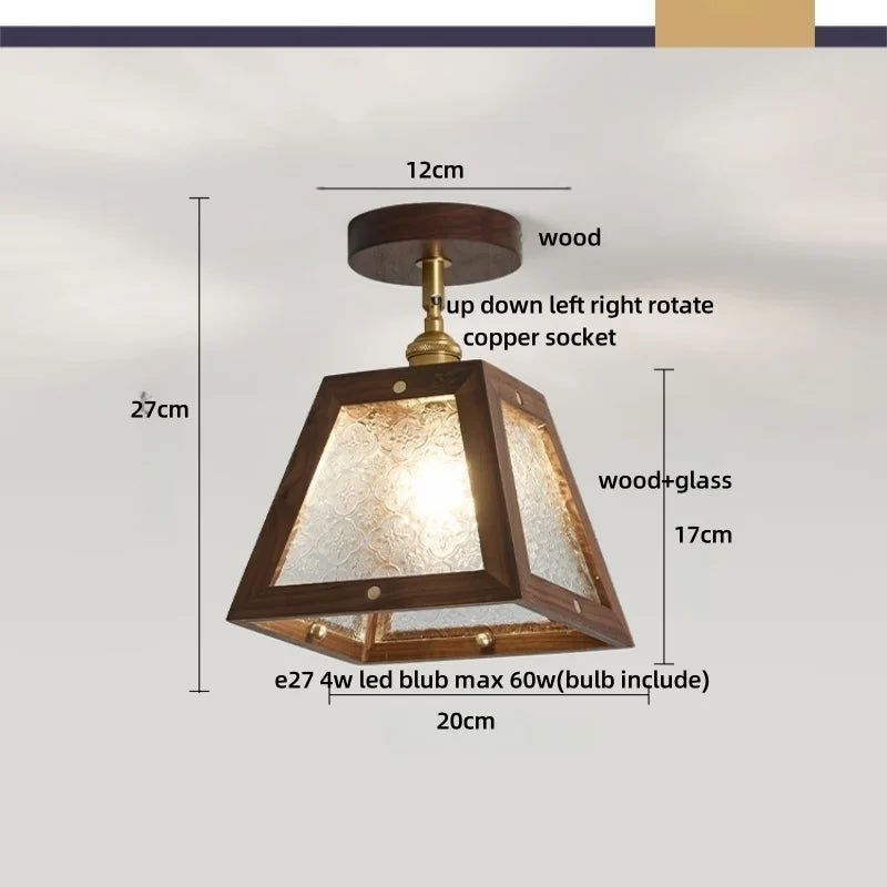 Decorbites™ Würfel Holz Kupfer LED Deckenleuchte Vintage Loft Deckenlampe