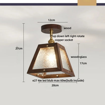 Decorbites™ Würfel Holz Kupfer LED Deckenleuchte Vintage Loft Deckenlampe