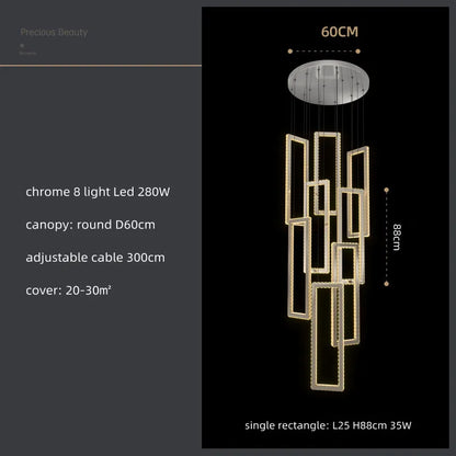 Decorbites™ Kristall-LED-Hängeleuchte Luxus-Treppenleuchte Moderne Leuchtenarmatur