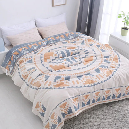 Decorbites™ Baumwolldecke im nordischen Stil - Weiche Sommerquilt für Einzel- und Doppelbetten - Boho-Haustextil-Deckbezug