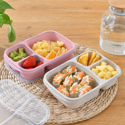 Decorbites™ Kinder-Weizenstroh-Bento-Box-Set mit Lunchtasche