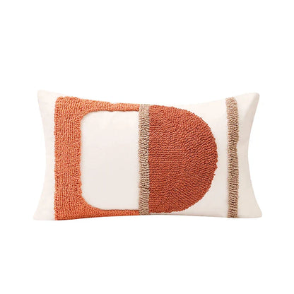 Decorbites™ Gematrisches Tufted Kissenbezug in verbranntem Orange Halbkreis für das Wohnzimmer