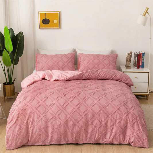 DecorBites™ Geometric Cut Flowers Bedding Set: Queen King Size Duvet Cover Pillowcases