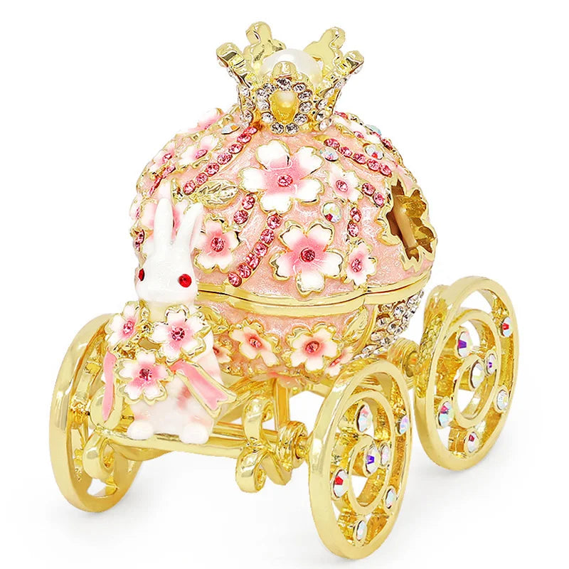 Decorbites™ Emaille-Tierfiguren-Schmuckschatulle | Sammlerstück für Eheringe & Wohnaccessoire