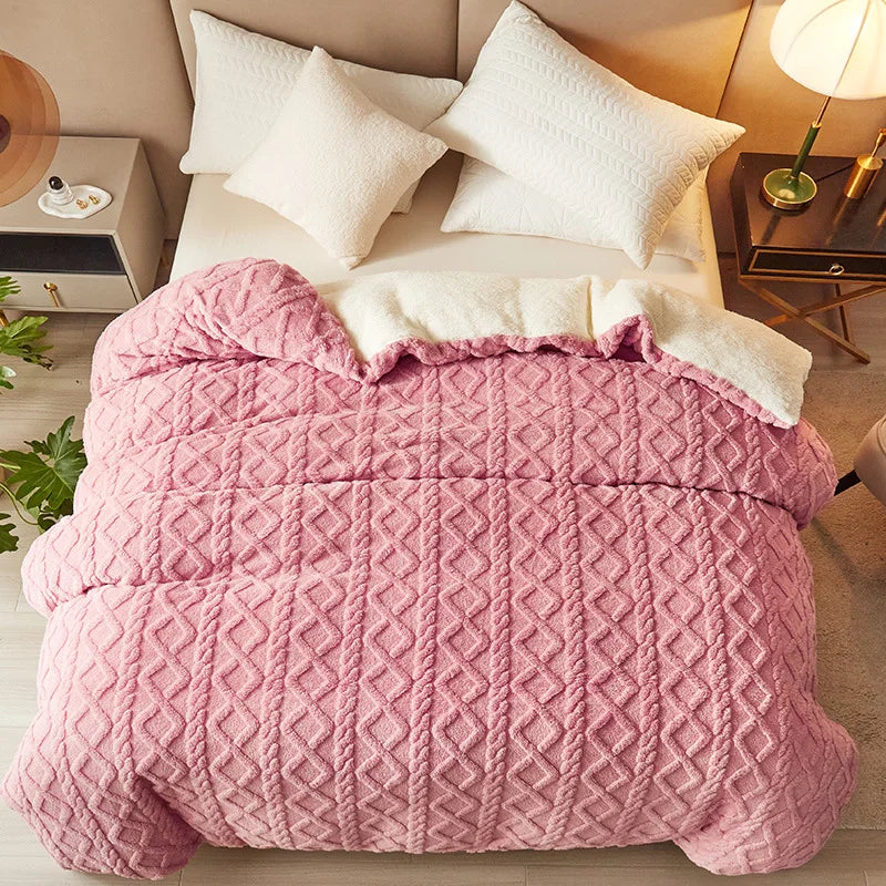 Decorbites™ Zweifach nutzbares Kaschmir-Duvet-Cover: Winterwarme Plüschdecke mit doppelseitigem Fleece