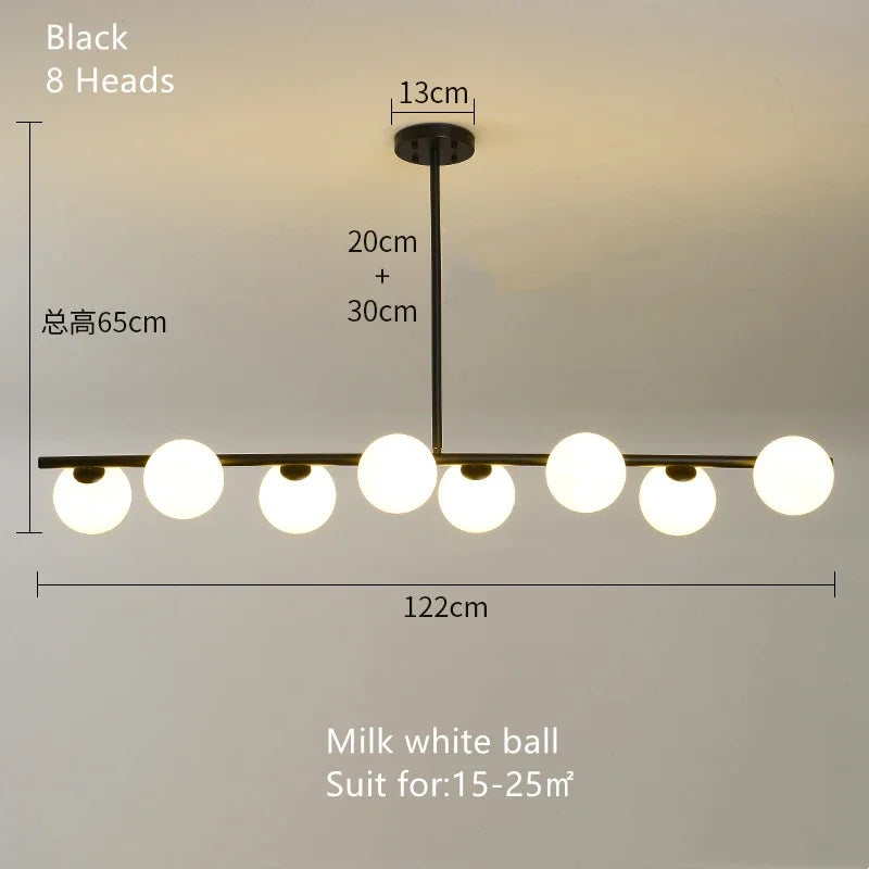 DecorBites™ Glass Ball Pendant Chandeliers - Modern LED Hanging Lights for Home Decor