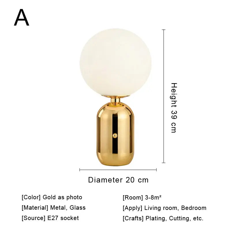 Decorbites™ Glas-Schreibtischlampe: Schlankes nordisches Design, ideal für Schlafzimmer, Wohnzimmer, E27