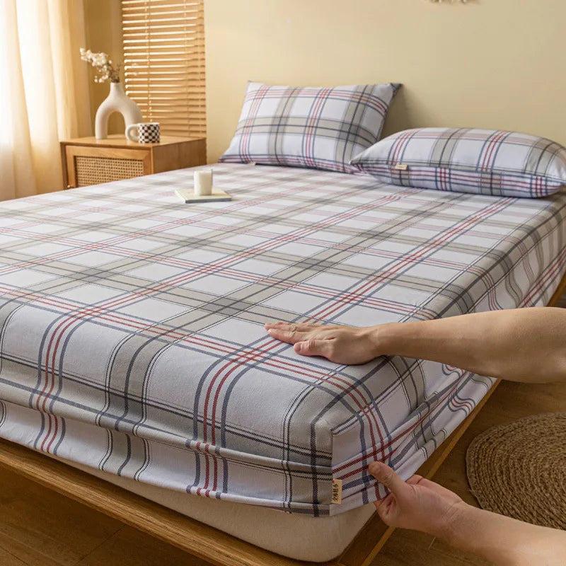 Decorbites™ Grobe Baumwoll-Bettwäsche für Queensize mit Spannbettlaken und Kissenbezügen