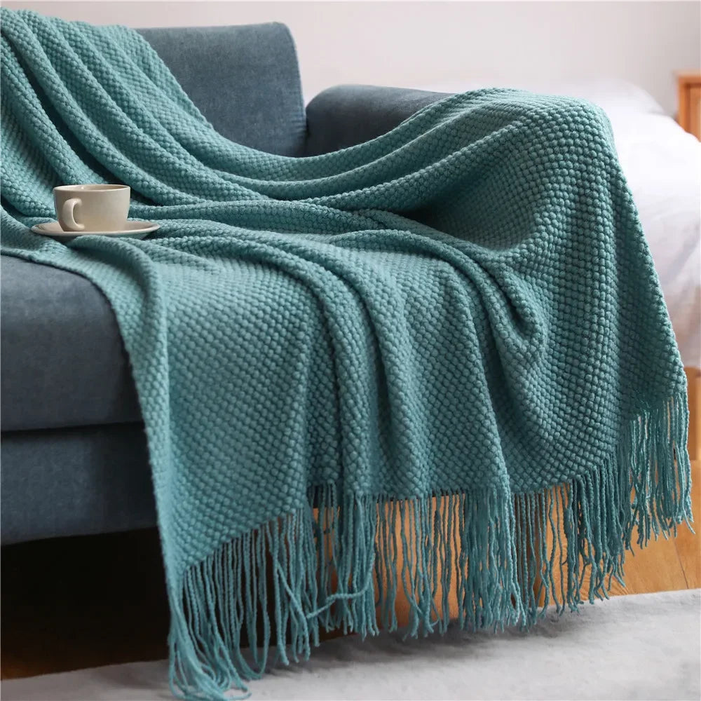 DecorBites™ Knitted Pineapple Grid Throw Blanket - Nordic Sofa Blanket for Home Decor