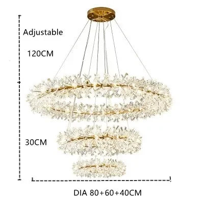 Decorbites™ Kristallblumen-Kronleuchter: Moderne nordische Luxus-LED-Deckenleuchte für das Wohnzimmer