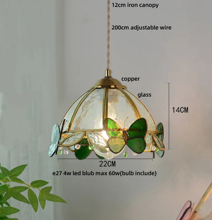 Decorbites™ Klar-Glas-LED-Pendantleuchte Tiffany-Schmetterling Hängelampe