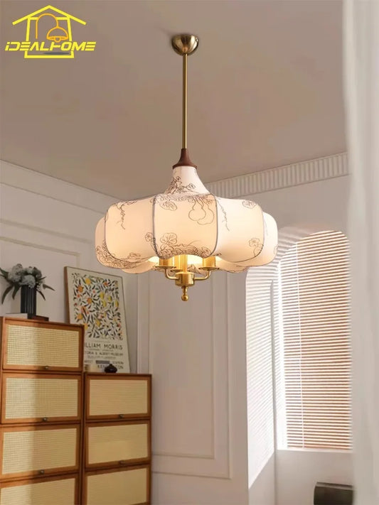 Decorbites™ Französisches Vintage-Schlafzimmer-Pendantleuchten LED-Stoff-Kunst-Dekorative Hängelampe