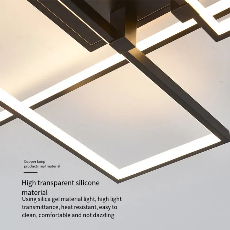 White Minimalist Ceiling Light 110x70cm Gold