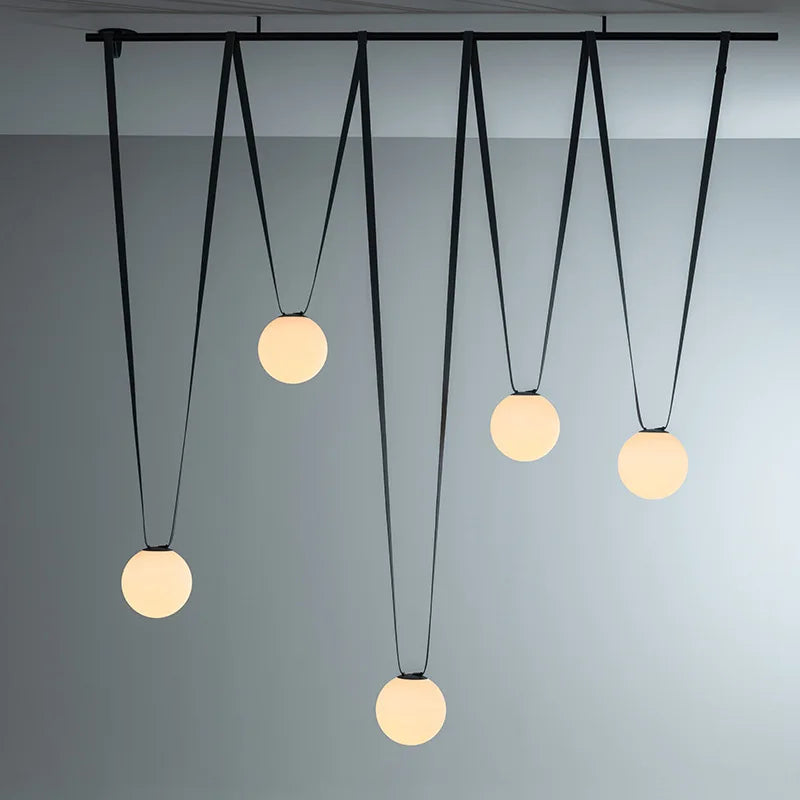 Decorbites™ Glasball-LED-Hängeleuchte – Schwarz Orange, trendiges Design für Innenbeleuchtung