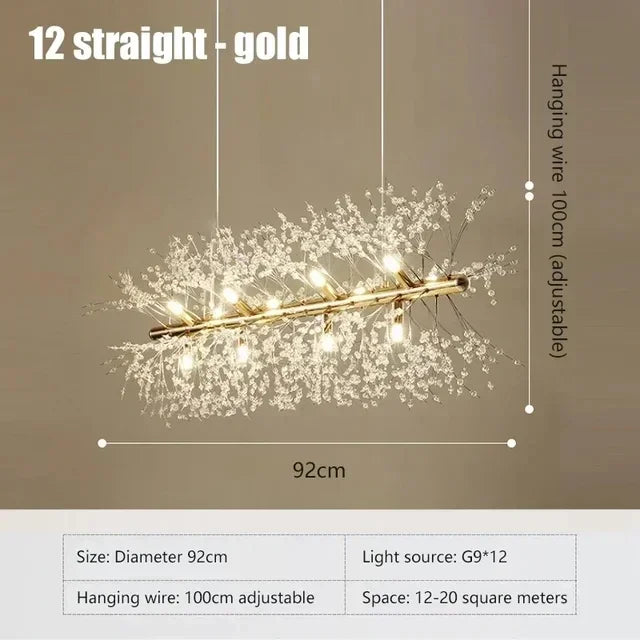 Decorbites™ Löwenzahn-Kristall-Deckenleuchte Kronleuchter für Schlafzimmer Esszimmer Kücheninsel