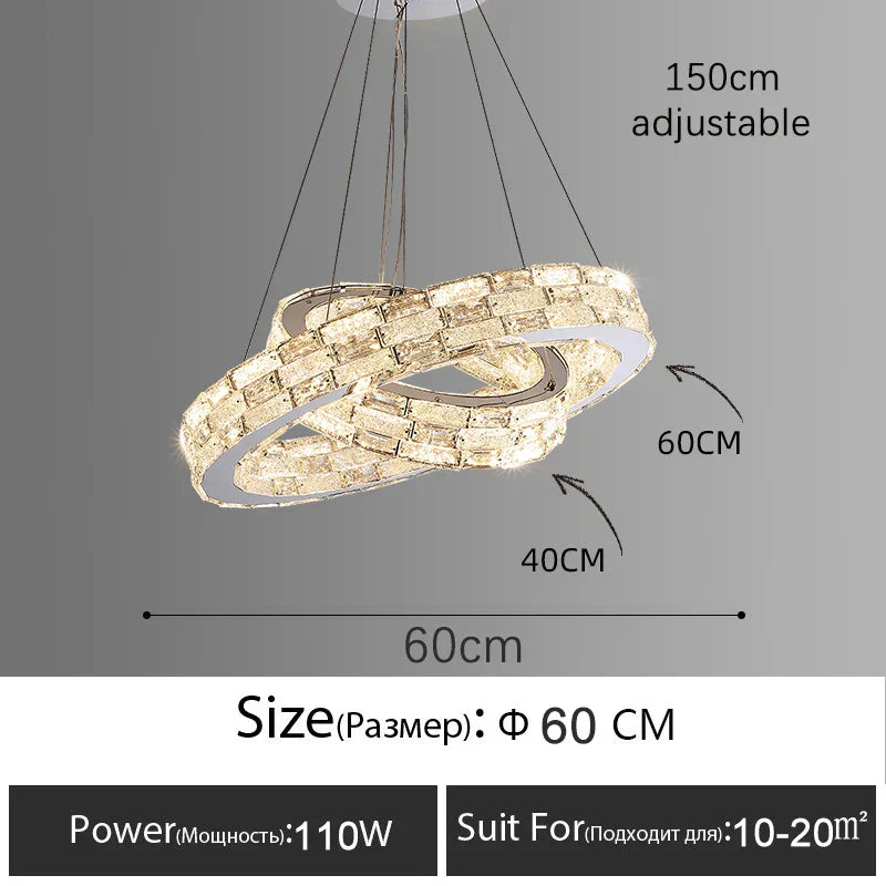 Decorbites™ Golden Crystal Ring Kronleuchter: Luxuriöse Glanz-Deckenbeleuchtung für modernes Wohnzimmer