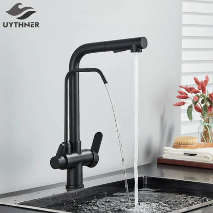 Decorbites™ Zweihand-Wasserfilter-Küchenarmatur für rotierende Wasserreinigung.