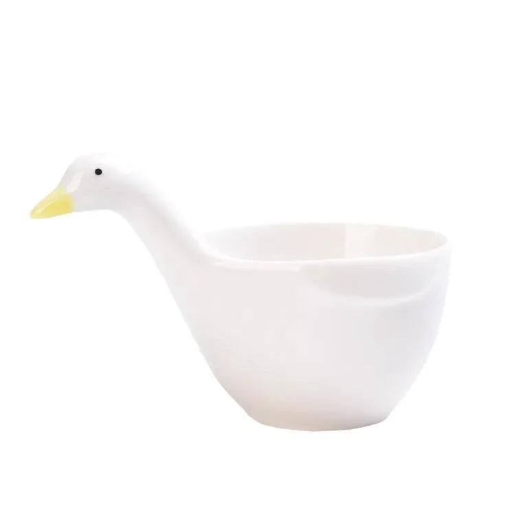 Decorbites™ Kleine Gänse-Keramik-Snackschüssel mit Henkel für Kinder, Dessert, Sauce