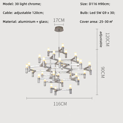 DecorBites™ Crown Major Chandelier: Modern Luxury LED Light for Kitchen, Hotel, Living Room