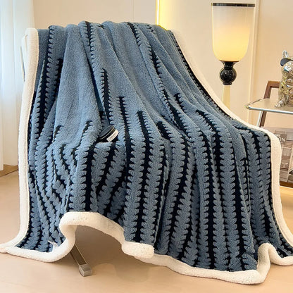 Decorbites™ Jacquard-Decke: Winterverdickte Lammwoll-Nap-Shawl für das Wohnzimmer