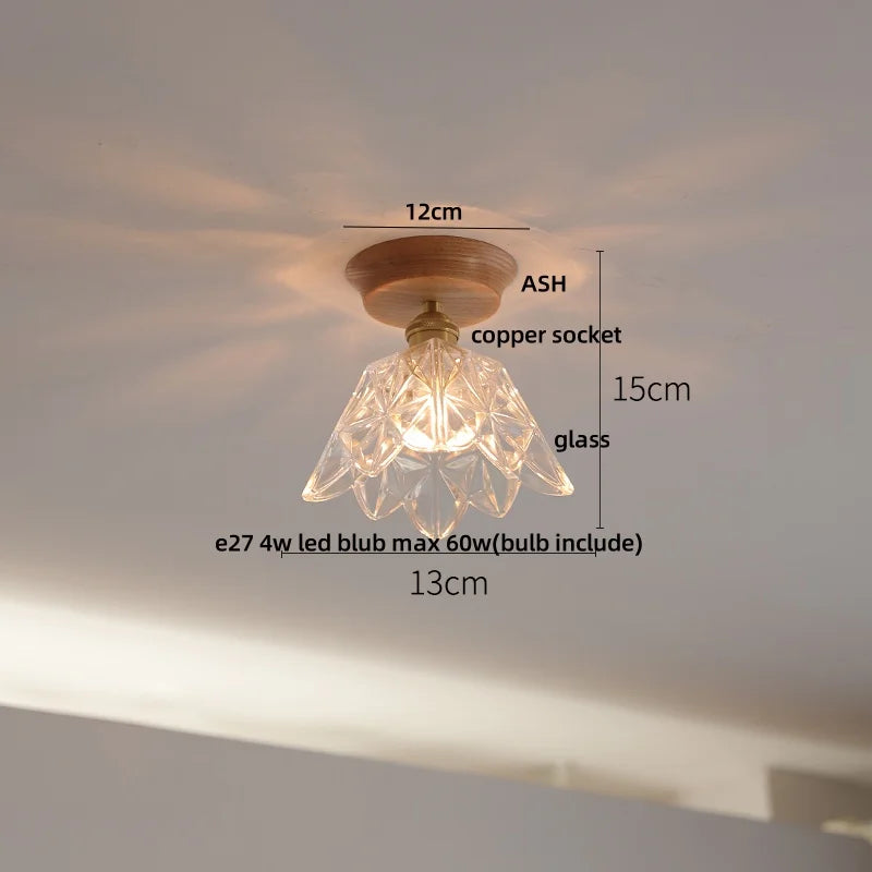 DecorBites™ Clear Glass LED Ceiling Light, Modern Nordic Bedroom Decor Ceiling Lamp