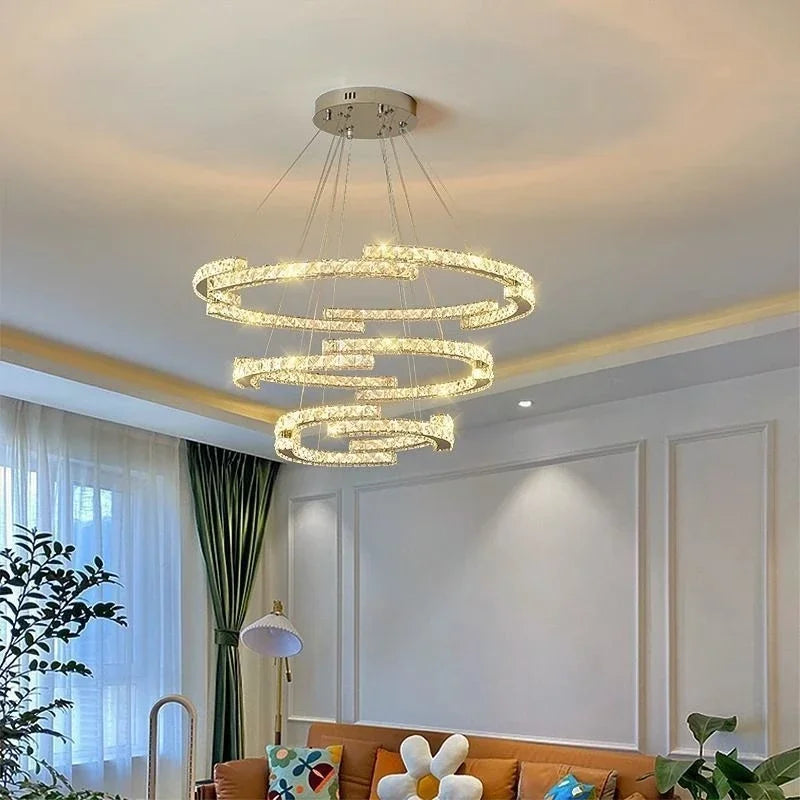 Decorbites™ Kristall-LED-Kronleuchter Anhängerleuchte Moderne Luxus-Eingangshalle Deckenlampe