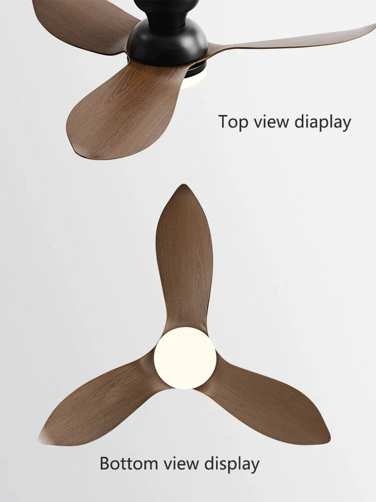 Decorbites™ 48" Schwarzer Deckenventilator mit niedrigem Bodenabstand, modernem Design und LED-Licht