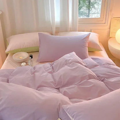 Decorbites™ Baumwoll-Bettwäsche-Set für Queensize-Bett: Bettbezug, Laken, Steppdeckenbezug, Kissenbezüge – Weich & Bequem