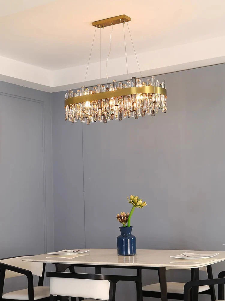 DecorBites™ Crystal LED Pendant Light Chandelier for Living Dining Bedroom Luxe Decor