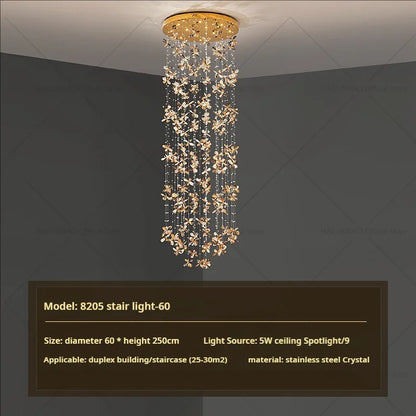 Decorbites™ Kristall-Treppenhaus-Leuchter | Moderne elegante Loft-Villa-Beleuchtung