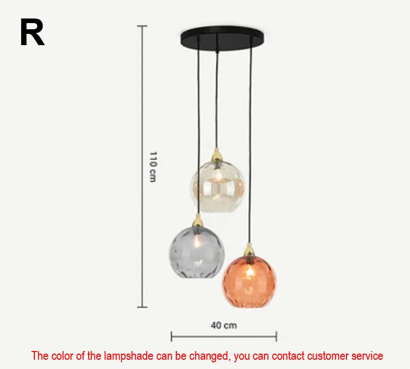 Decorbites™ Glas-Kugelluster-Hängeleuchten - Modernes nordisches Design für Küche, Schlafzimmer oder Restaurant