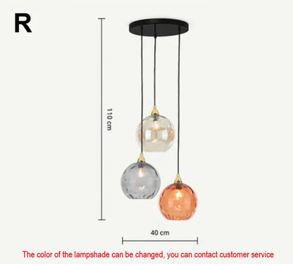 DecorBites™ Glass Ball Lustre Pendant Lights - Modern Kitchen Hanging Fixture