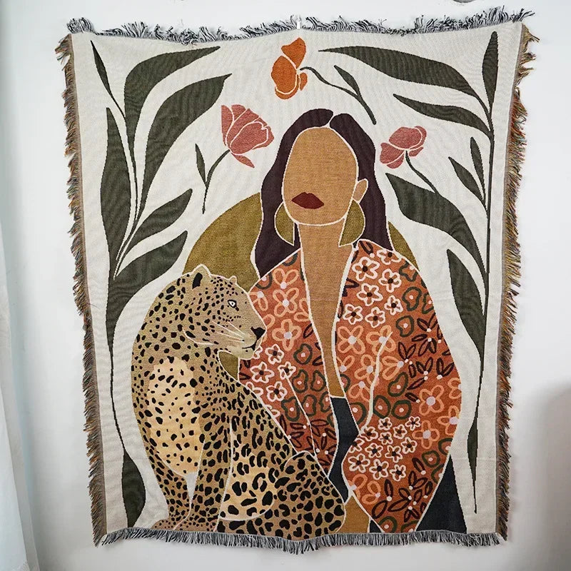 DecorBites™ Double-sided Ethnic Tapestry Sofa Blanket