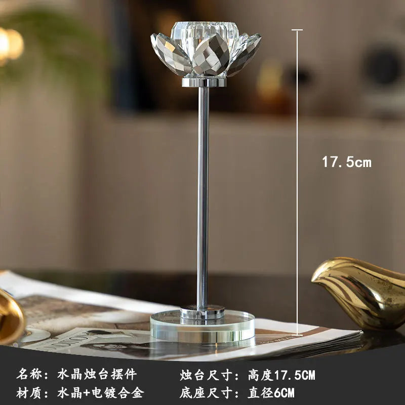 DecorBites™ Crystal Candle Holder Set for Romantic Dinner Table Decor