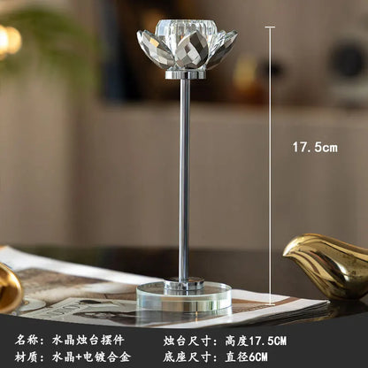 DecorBites™ Crystal Candle Holder Set for Romantic Dinner Table Decor