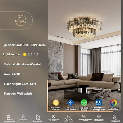 Decorbites™ Gold-Kristall-Deckenleuchter: Luxuriöser moderner LED-Hängeleuchter für die Einrichtung des Zuhauses