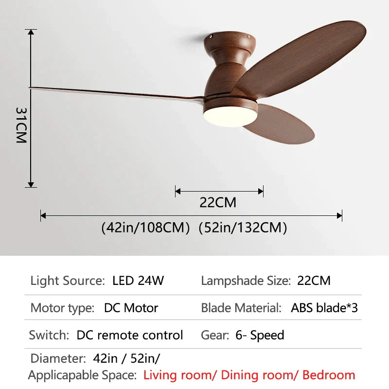 Decorbites™ LED-Deckenventilator mit Fernbedienung – Amerikanisches modernes Design – Deckenleuchte-Ventilator