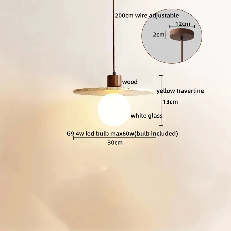 Decorbites™ LED Gelbe Travertin-Hängeleuchte für Heimdekoration und Leuchtarmaturen