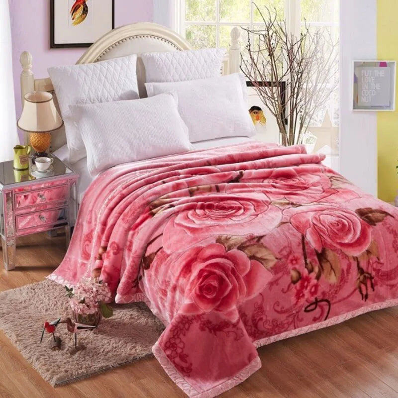 Decorbites™ Zweilagiges Raschel-Bettdecken Vintage-Flanell 150x200 cm Größe Bettüberzug