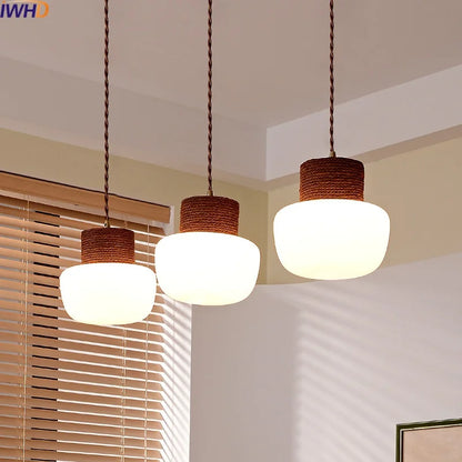 Decorbites™ Hanfseil LED-Hängeleuchte - Nordische Glasleuchte für die Raumdekoration im Haus