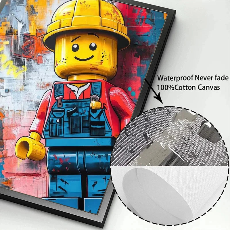 Cartoon Abstract Fun Various Occupations L-Legos Posters Canvas Prints Wall Art Picture for Home Room Children's Room Decoration