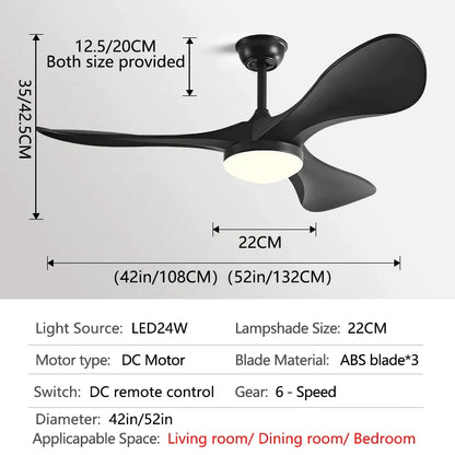 Decorbites™ 132 cm moderne LED-Deckenleuchte mit starkem Luftstrom und leisem Betrieb